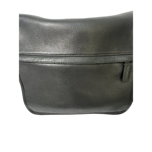 Coach Black Leather Crossbody Messenger Bag With Adjustable Strap & Zip Pocket - Picture 5 of 16